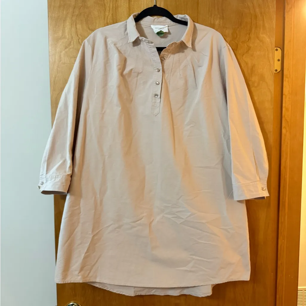 Pomander Place Tuckernuck Polly Cotton Shirt Dress Light Tan Women’s XXL - Image 4