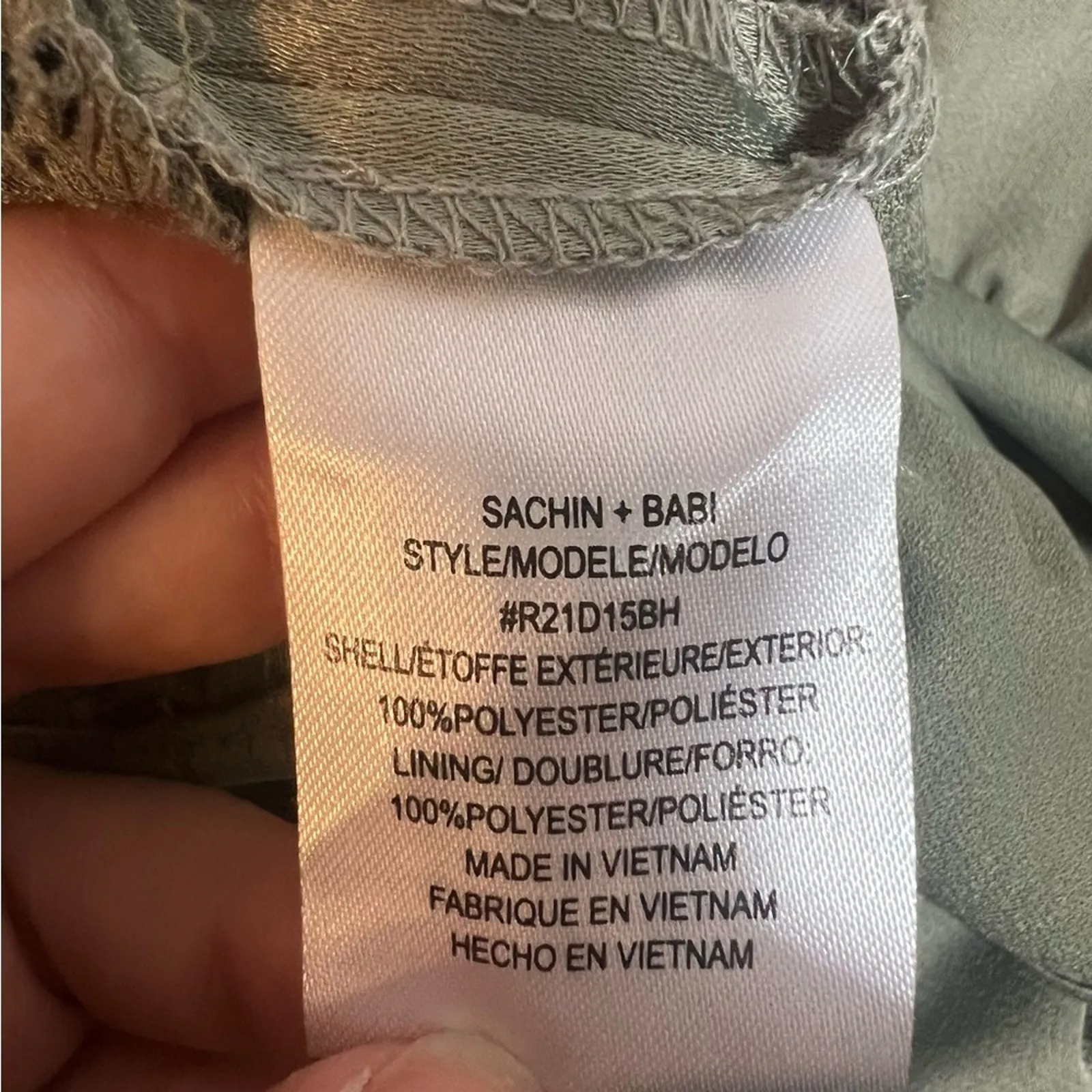 BHLDN Sachin + Babi Corset Style Satin Ruffle
Hem Dress Size 6 Green - Image 5