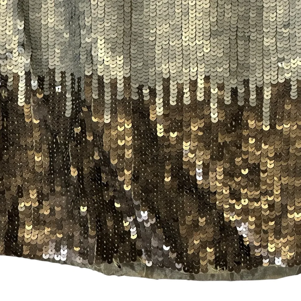 Jaloux Ombré Sequin Mini Skirt Hand Embellished‎ Party New Years Disco NWT Large Silver - Image 3