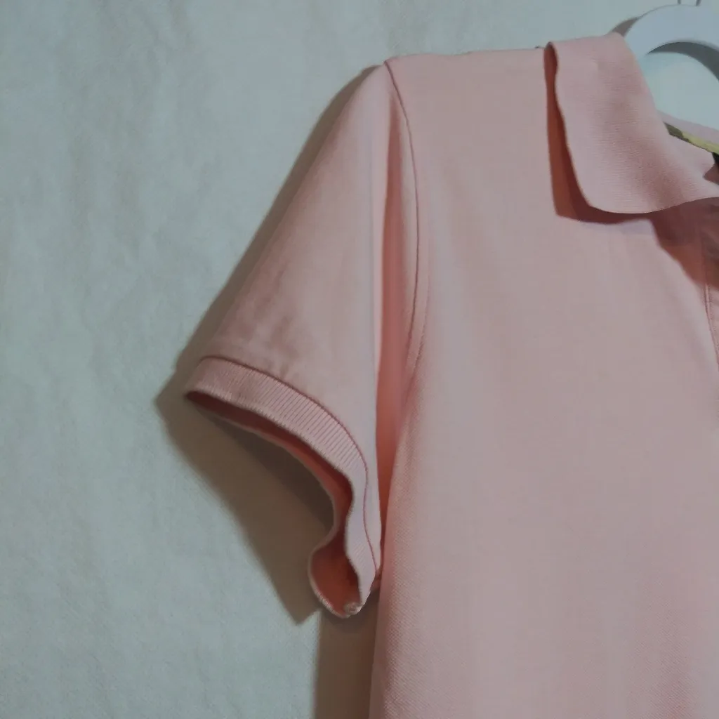 Barbour Primrose Pink Bowford Polo Shirt Preppy Casual Size 8 - Image 3