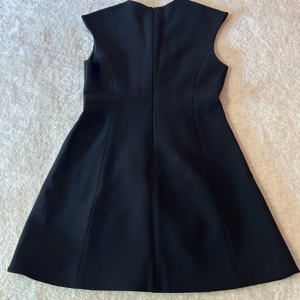 $345 Halston Heritage Cap Sleeve‎ Black Mini Dress Size 10 - Image 7