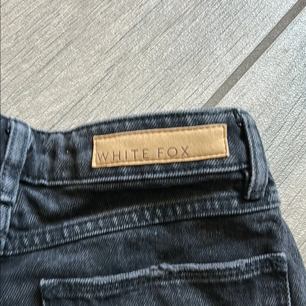 White Fox Boutique Black Jean Shorts High-Waisted Rigid Denim - Image 6