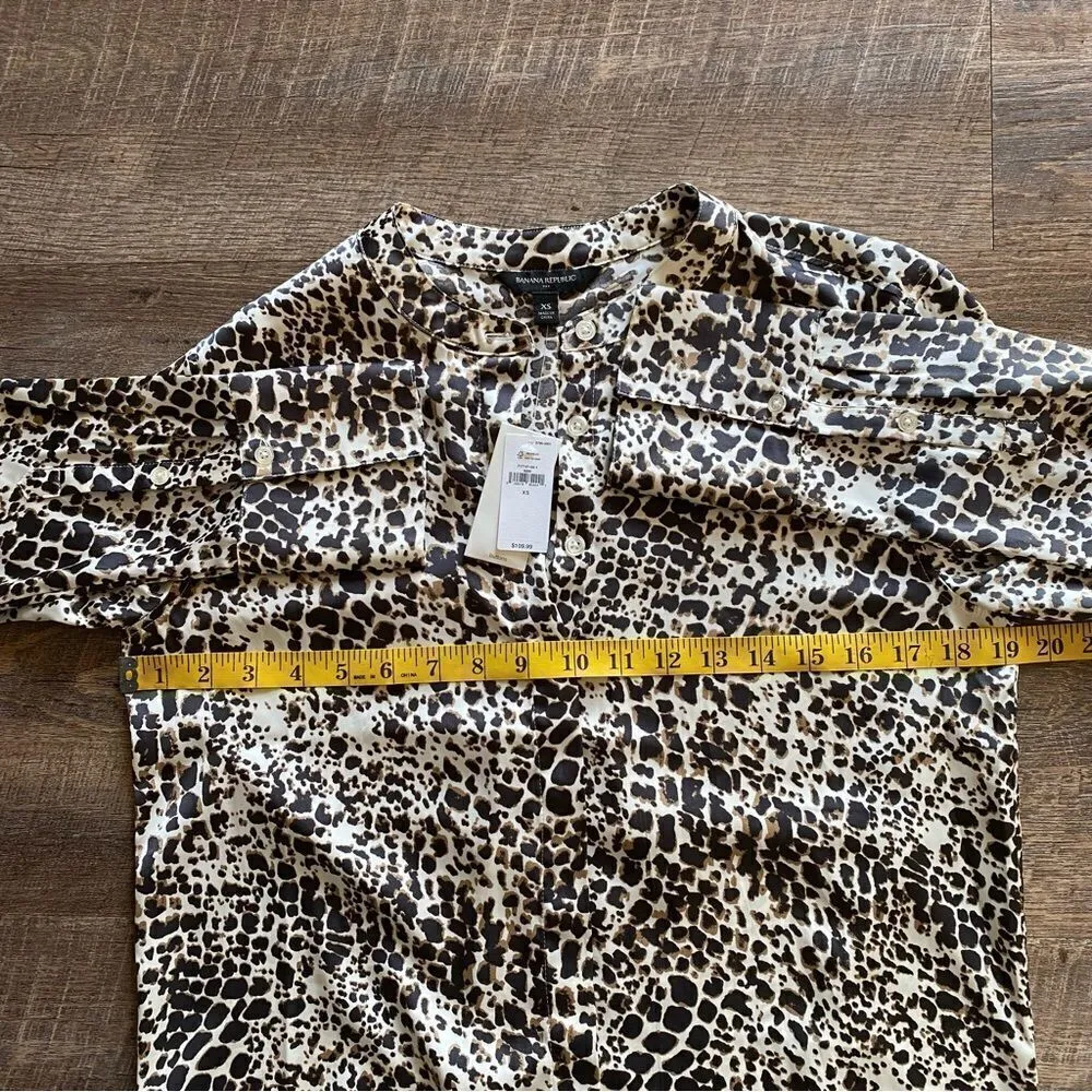 Banana Republic Dress Leopard Button Down Animal Print NEW - Image 7