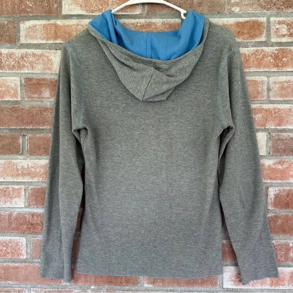 UNC North Carolina Hooded Henley Shirt Women’s Medium Gray Blue College - Image 6