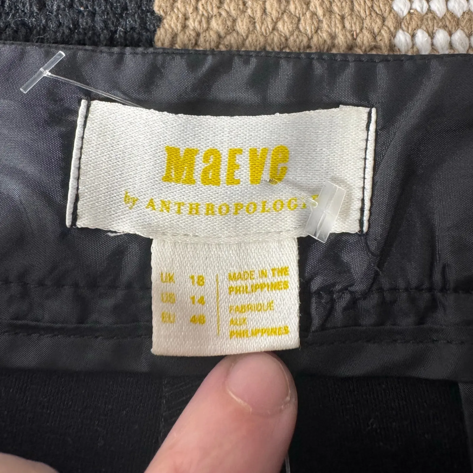 Maeve By Anthropology Pants NWT Women 14 Black Plus Size Vegan Leather Zip Slit - Image 5