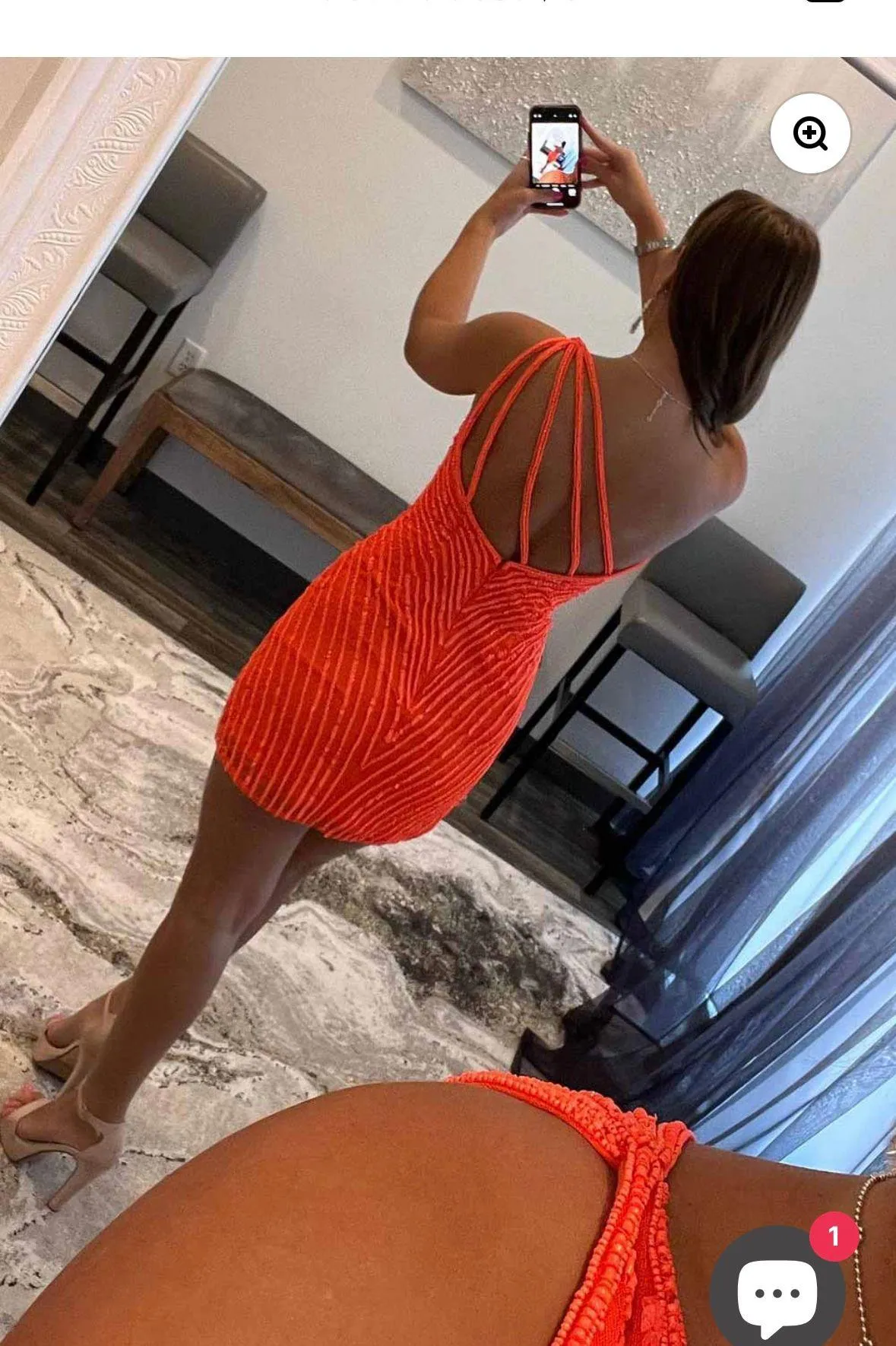 Kissdress Sequin Dress Orange Size 4 - Image 3