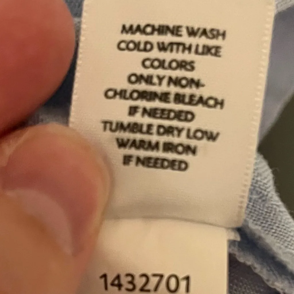 J Jill pure jill 100% linen light blue boxy blouse size medium lagenlook minimal - Image 9