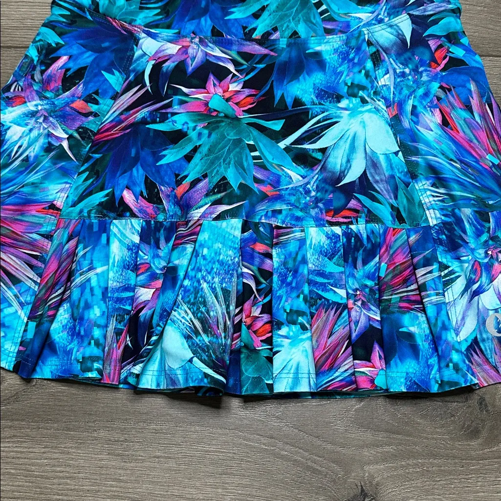 Dona Jo High Rise Tennis Golf Skirt Skort Multicolor Pink Blue Size Small - Image 2