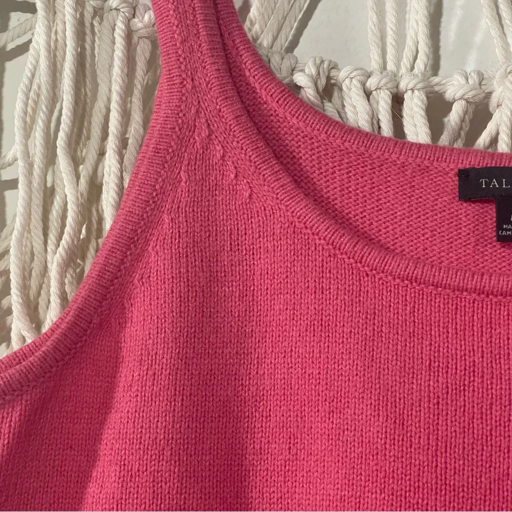 Talbots Vibrant Pink Scoop Neck Knit Sweater Tank Top Womens Size Medium M - Image 4