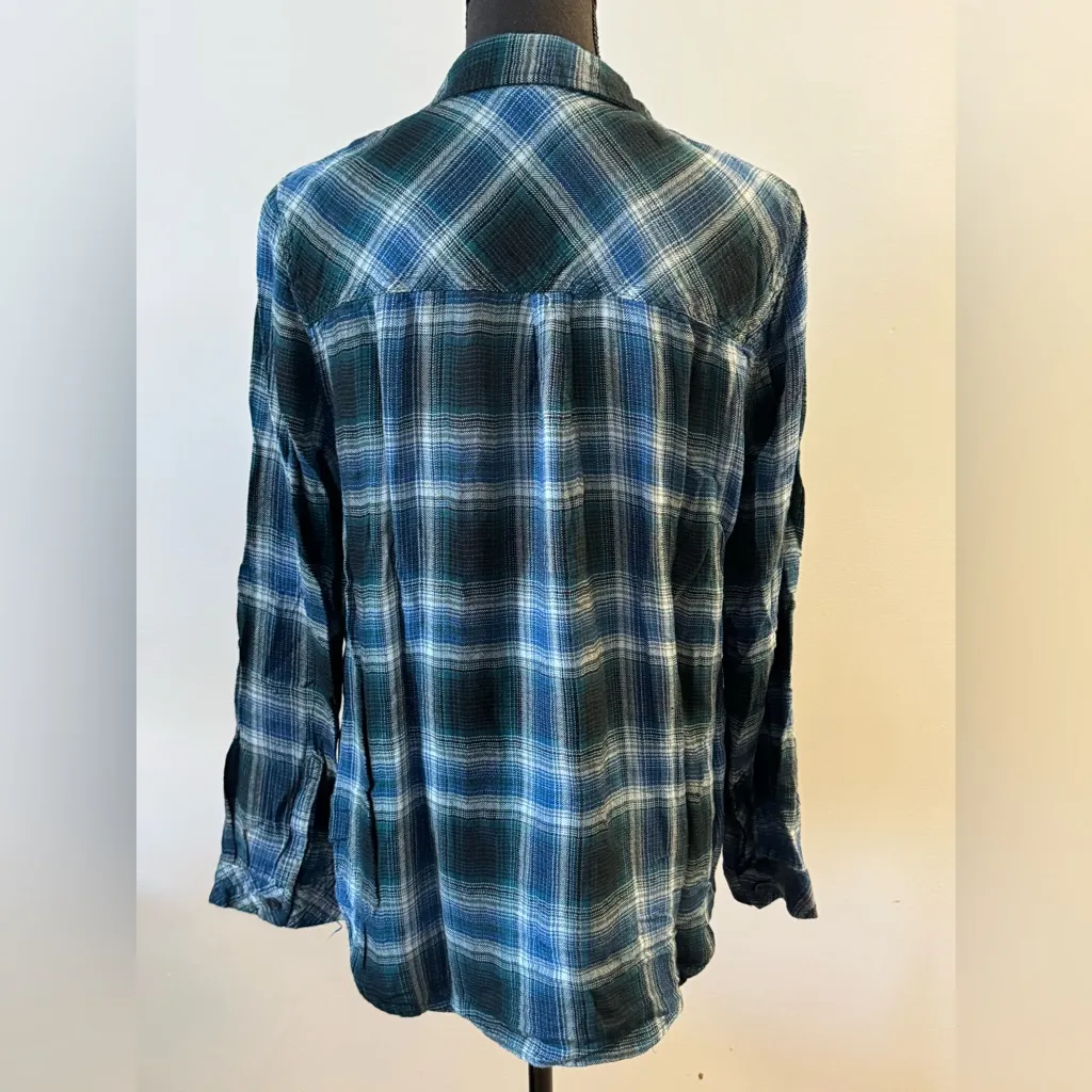 Beachlunchlounge western grunge plaid long sleeve button down Large - Image 4
