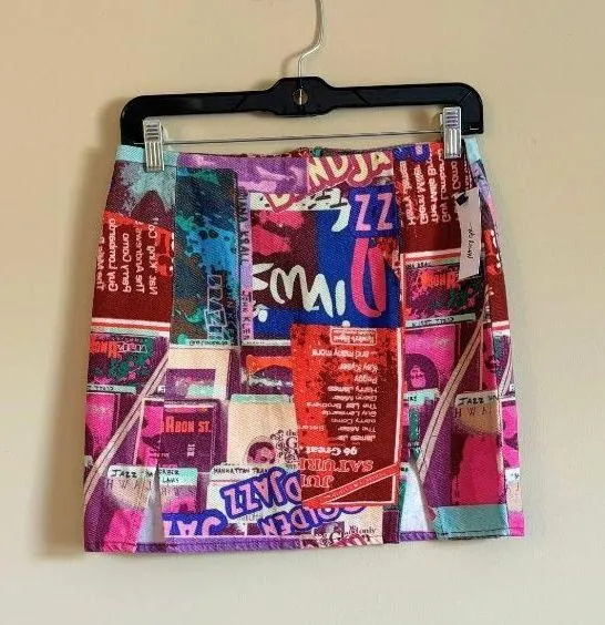 Nasty Gal Jazz Print Suede Skirt - Image 2