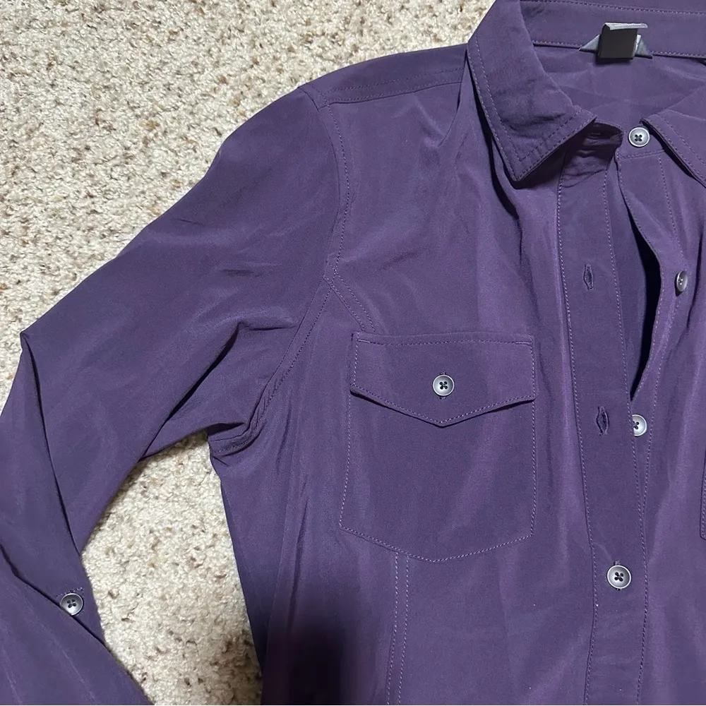 Eddie Bauer Purple Long Sleeve Button Up Hiking Outdoor Shirt - Image 5