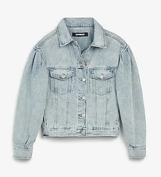 Ballon sleeve denim trucker Jacket New - Image 3