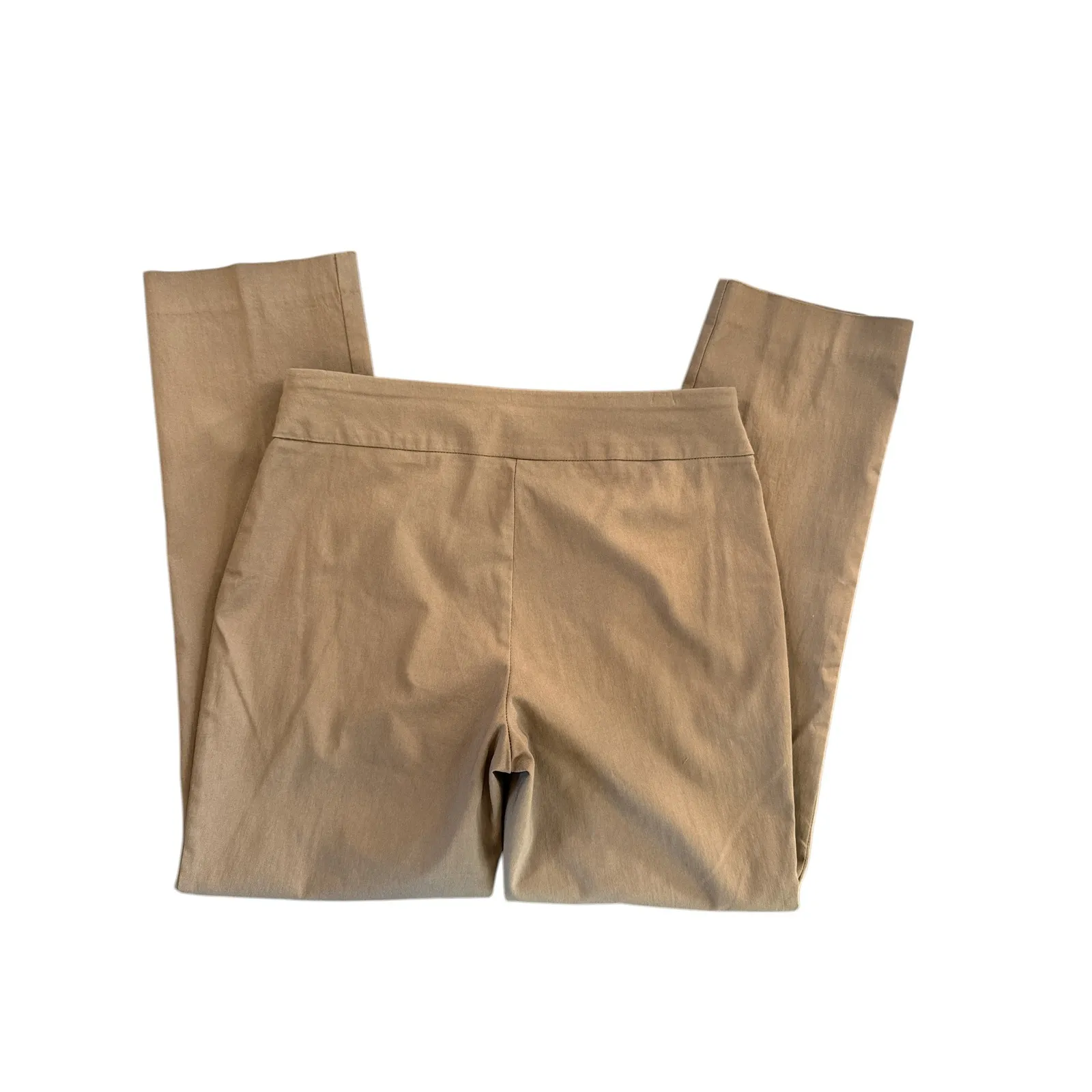 JM Collection Stretch Taupe Career Pants Wide Waistband Stud Detail Size M - Image 2