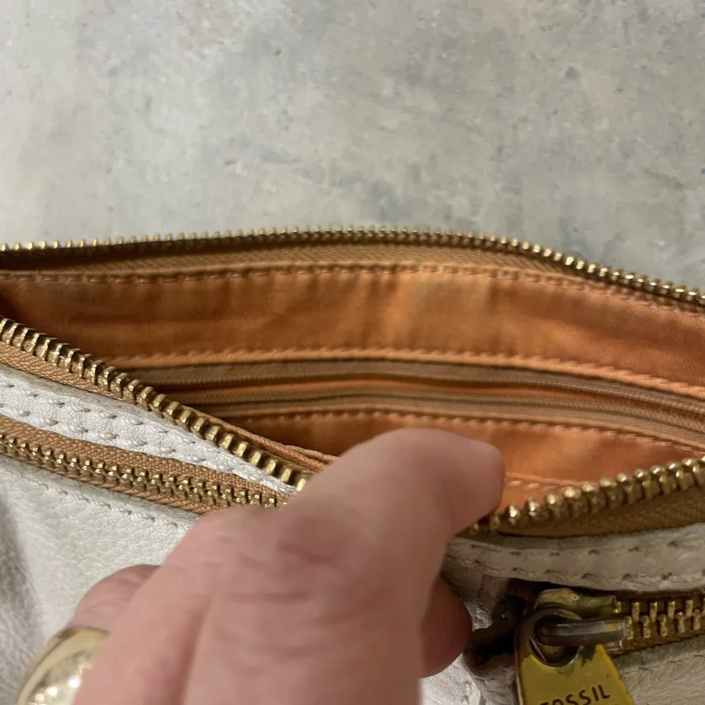 Vintage Fossil White Brown Crossbody Classic Shoulder bag Y2K Small Leather - Image 6