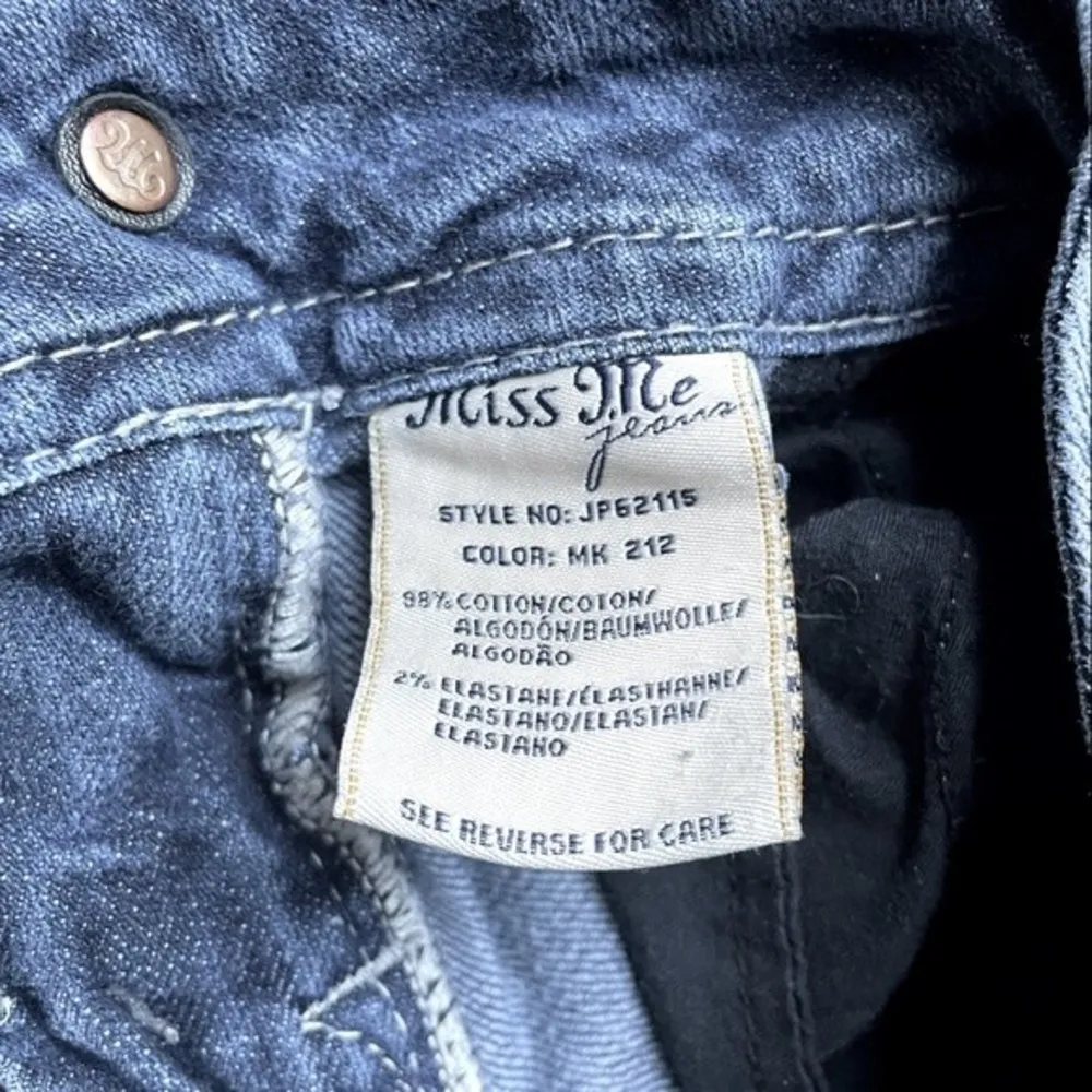 Miss Me Jeans Skinny Embroidered Rhinestone Bling Medium Wash Size 27 JP6211S - Image 12