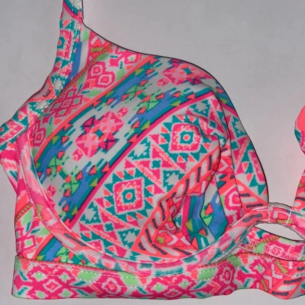 Coco Rave NWT  32 B/C halter push-up bikini top bright ruched - Image 2