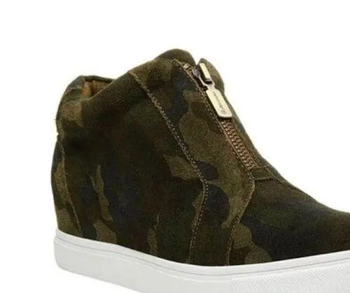 Blondo Waterproof Glenda Suede Camouflage Wedge Sneaker Green Size 9 M - Image 1