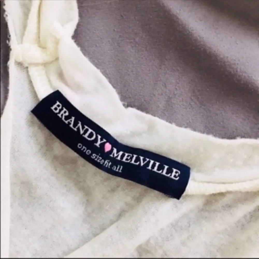 Brandy Melville White Tank Top OS Keyhole Back Semi Sheer Butter Soft - Image 4