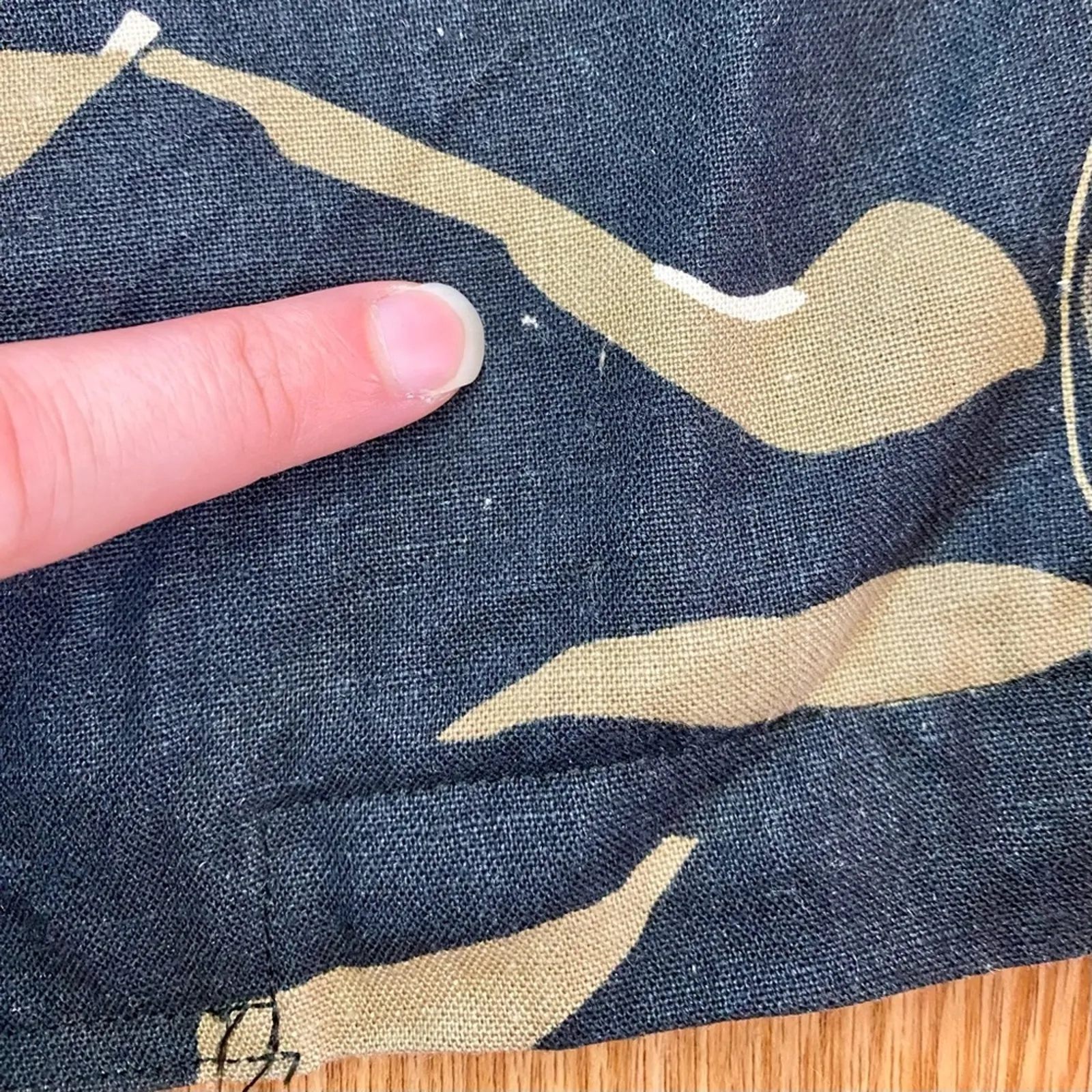 Rafaella Vintage Oversized Black Green Floral Ramie Blazer Womens 8 - Image 15