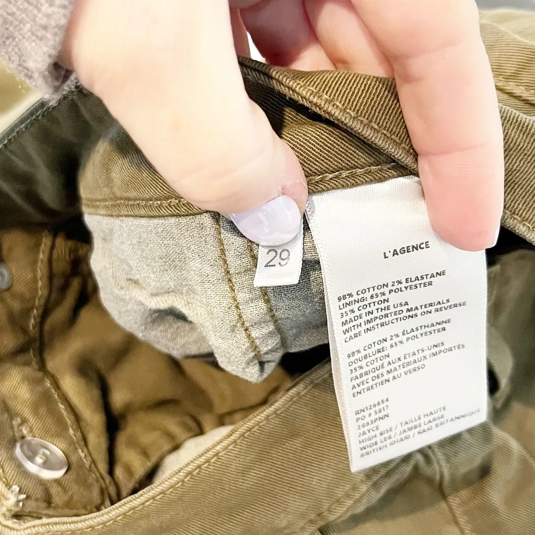 L'Agence Jayce High Rise Pleated Chino Wide Leg Pants Green 29 / 8 - Image 5