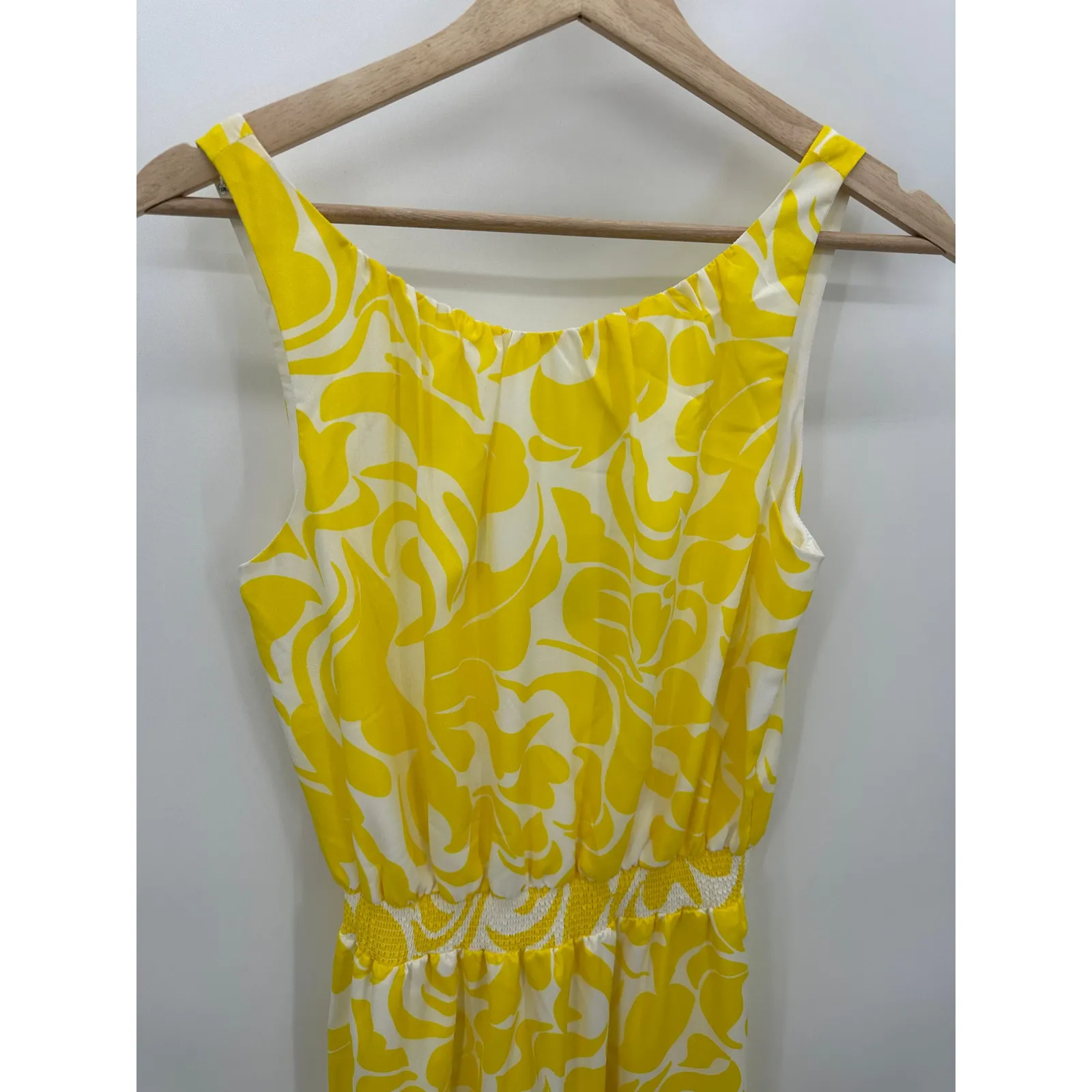 Ann Taylor Womens Yellow Floral Maxi Dress Size 2 Boho Vaca Summer Cruise - Image 4