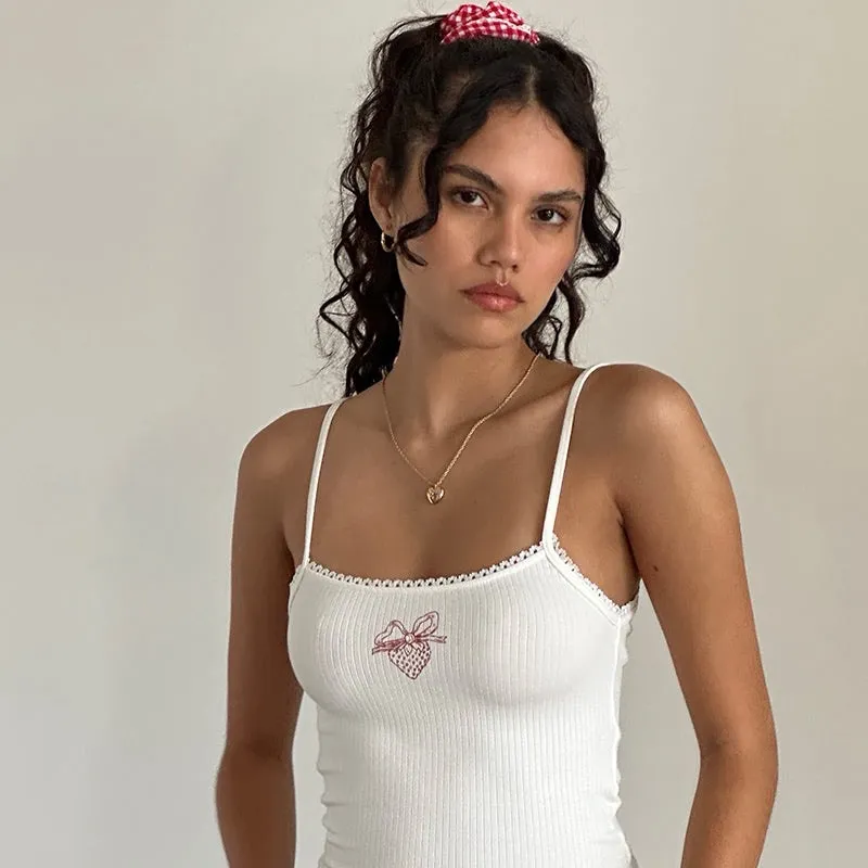 Motel Rocks NWT Scrunchie In Red Gingham With Lace - Image 5