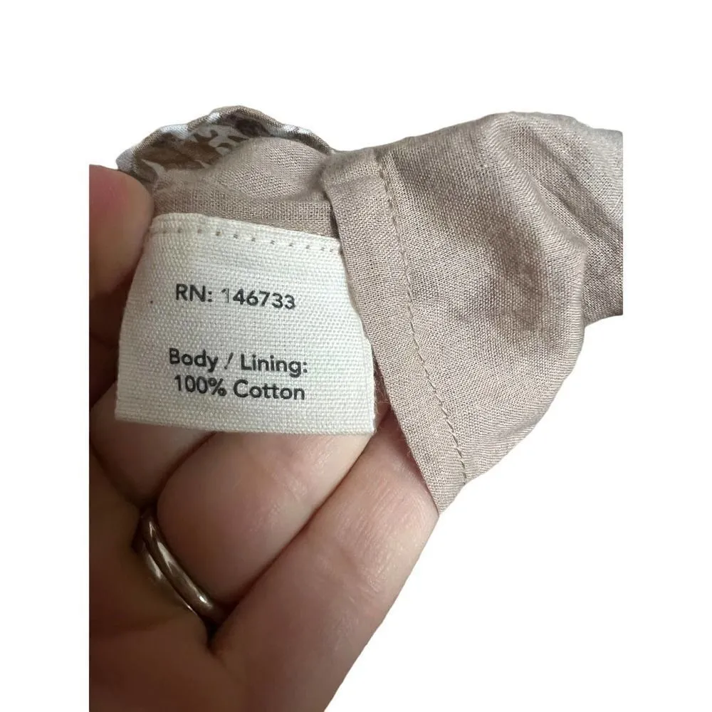 Mirth Crete Dress in Desert Sand Coral Print Sz. M Tan Size M - Image 6