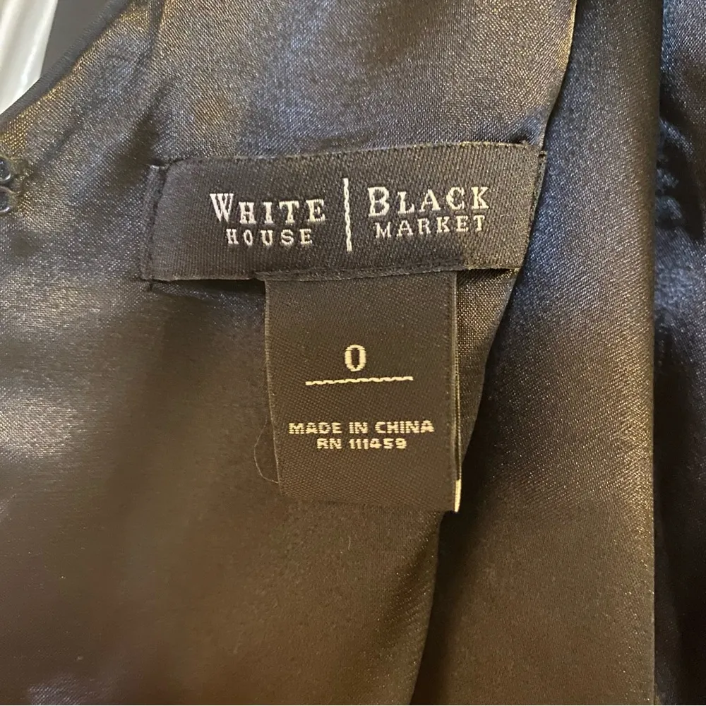 White House Black Market Black Ruched Midi Dress - Image 7