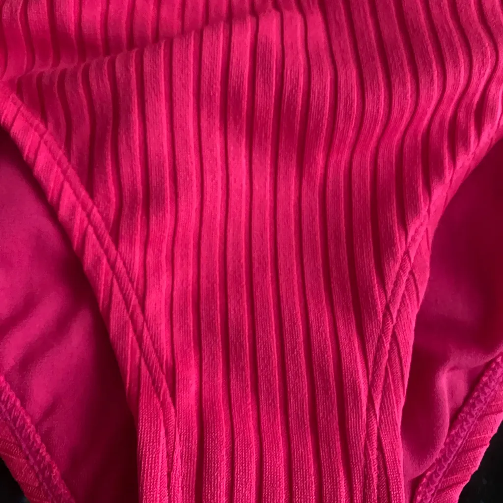 Xhilaration Womens Hot Pink Ribbed Cheeky Swim Suit Bikini Bottoms Only NWT New - Image 3