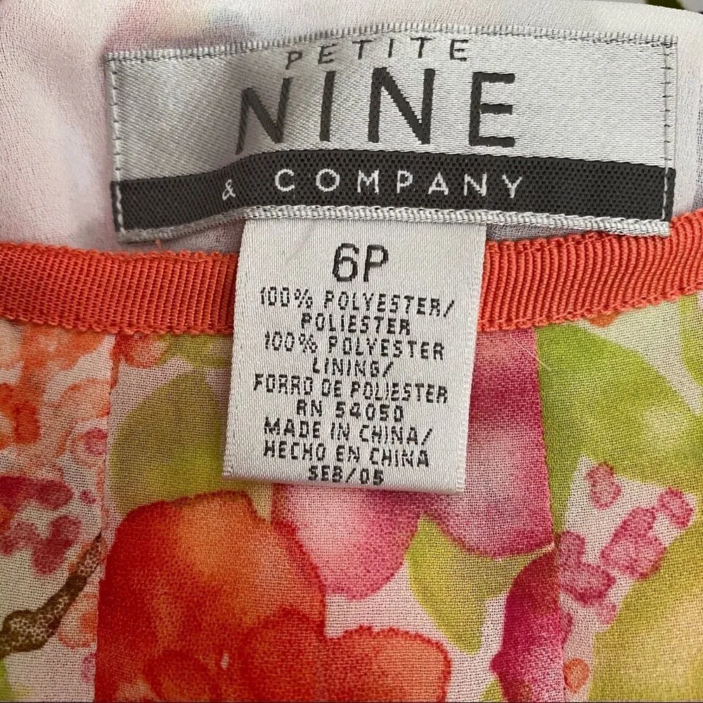 Nine Co Skirt 6P Multicolor Floral Print Pleated - Image 4