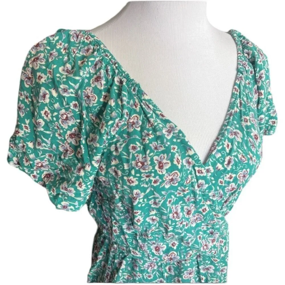 Womens Luxology Floral Print Boho Flutter Sleeve Midi Dress - Sz L - Image 3