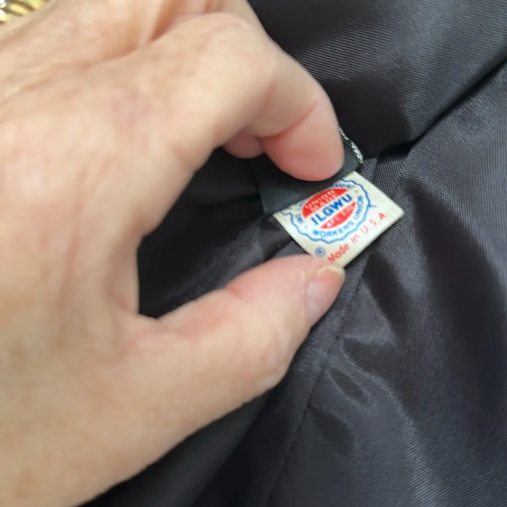 Classic vintage suit silk and wool fabric Tan Size 14 - Image 9