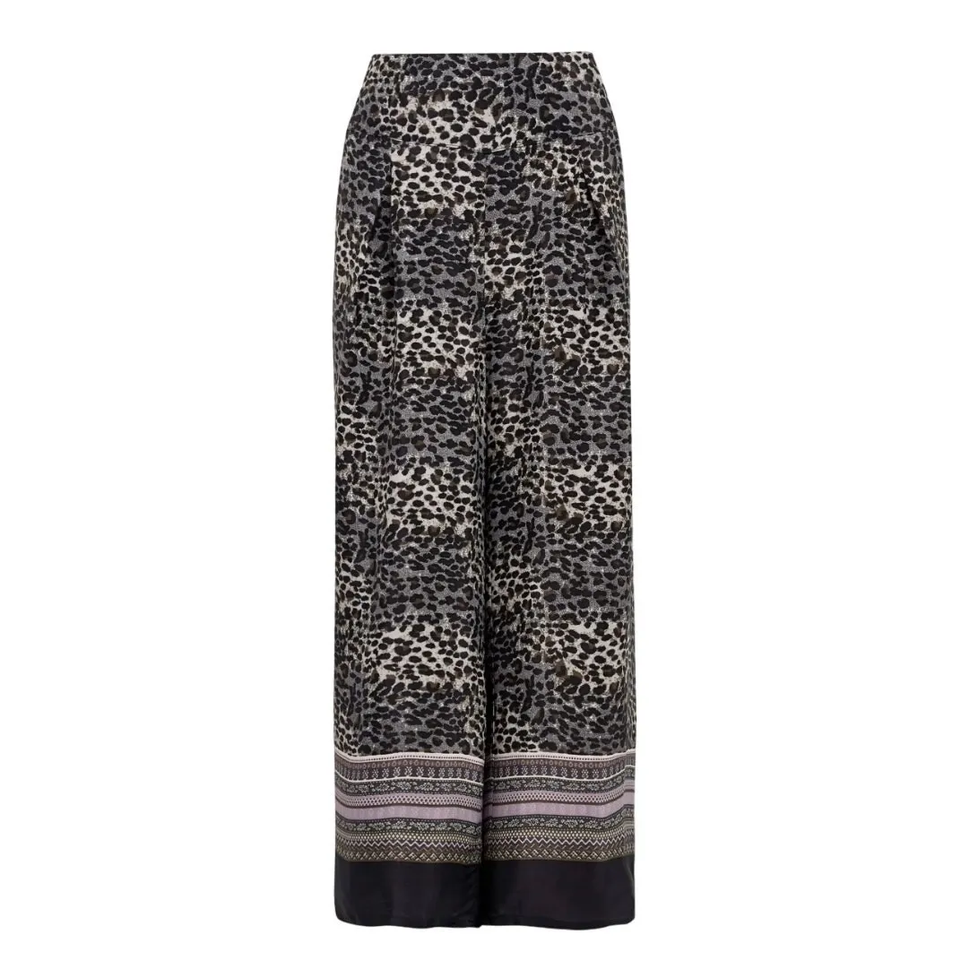 Masai‎ Leopard Print Elasticated Waist Pull On Pants Culottes Size Large Viscose - Image 4