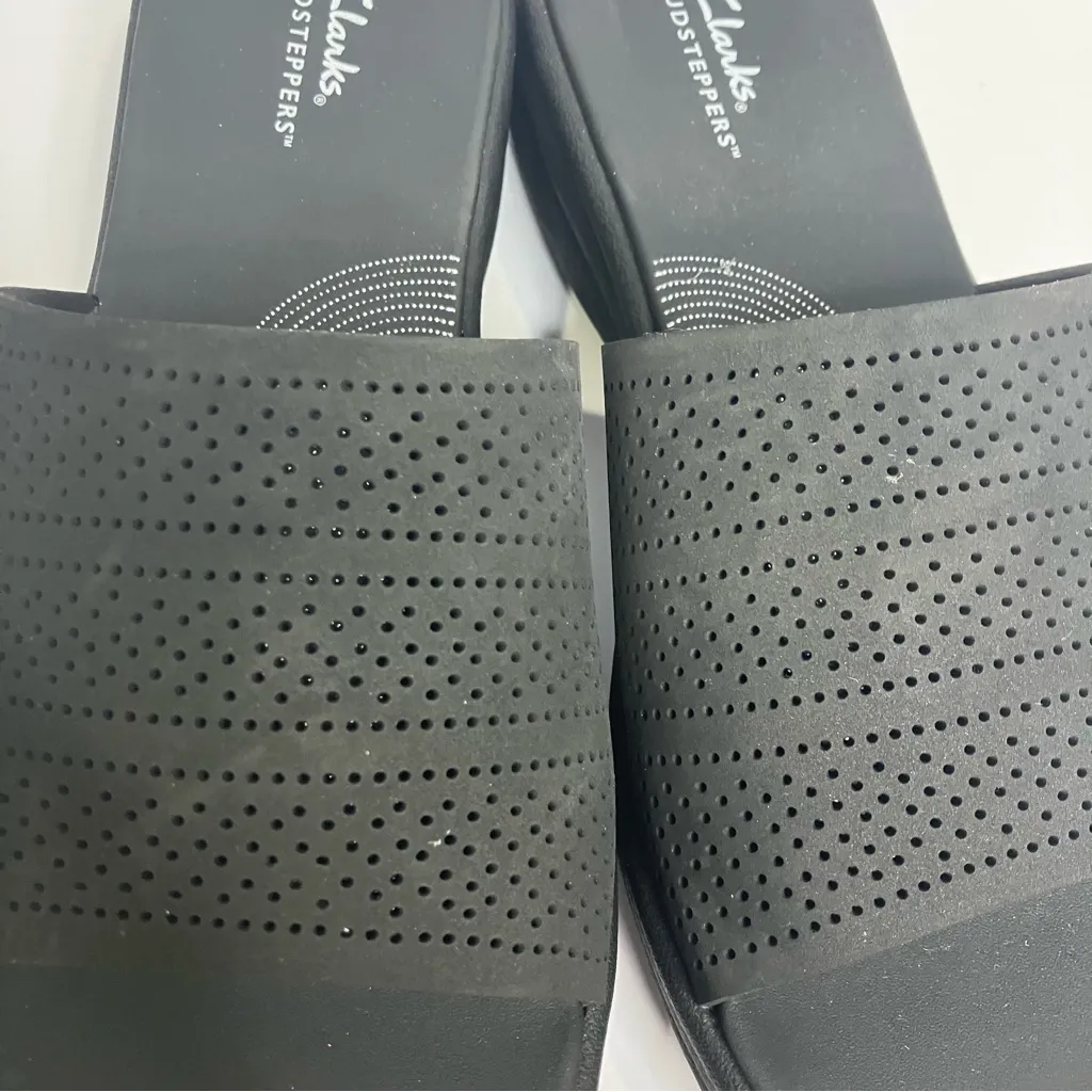 Clarks drift twist wedge‎ slide sandals black womens size 9 casual NWOT minimal - Image 5