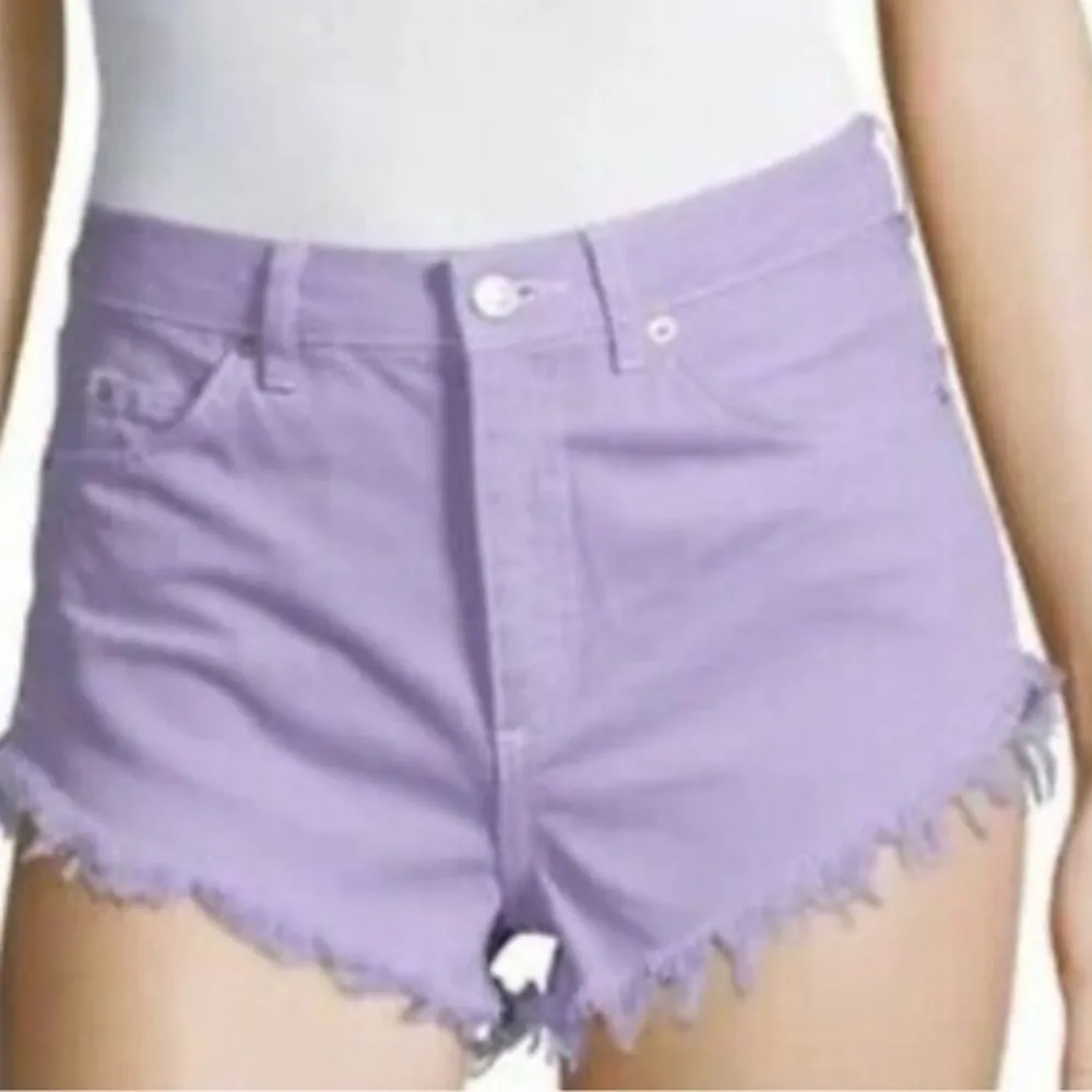 Topshop Hippy Shorts High Waist Purple Lilac Cut Off Distressed Hem Coachella 2 - Image 4