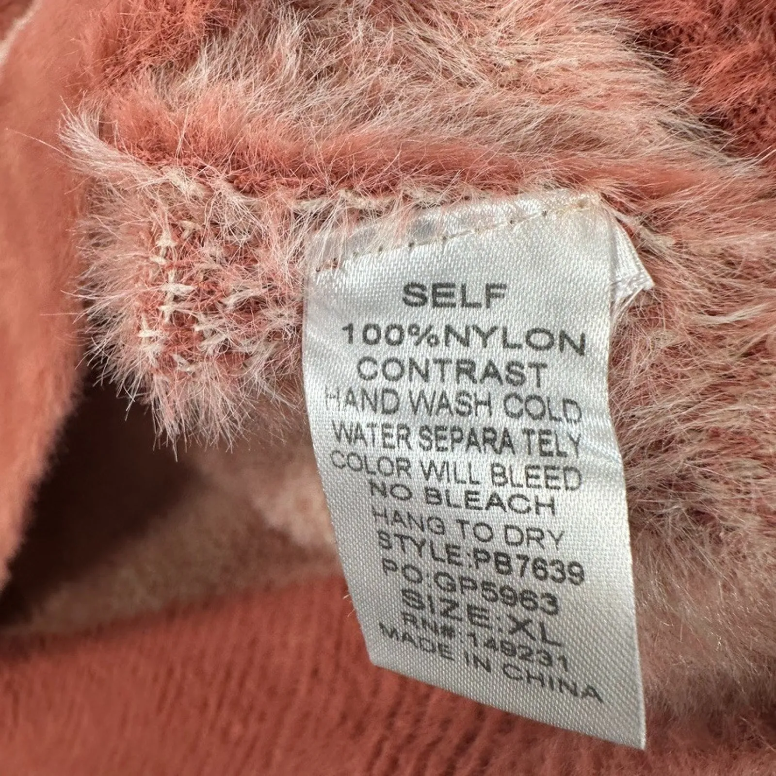 Kori Fuzzy Zebra Sweater Top Women's XL Short Sleeve V-Neck Rose Pink - Image 7