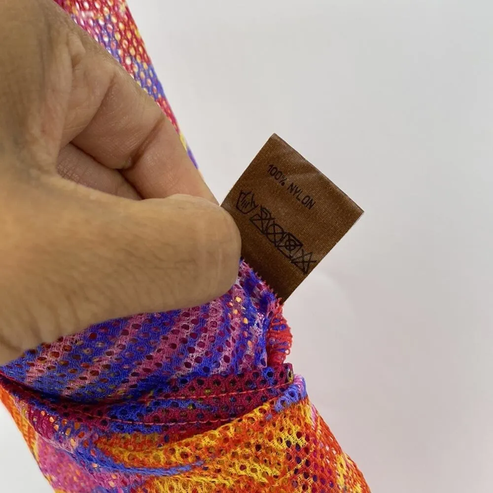 Vintage Solar sun through swimsuit cover up sheer orange pink Barbie 90s avant - Image 5