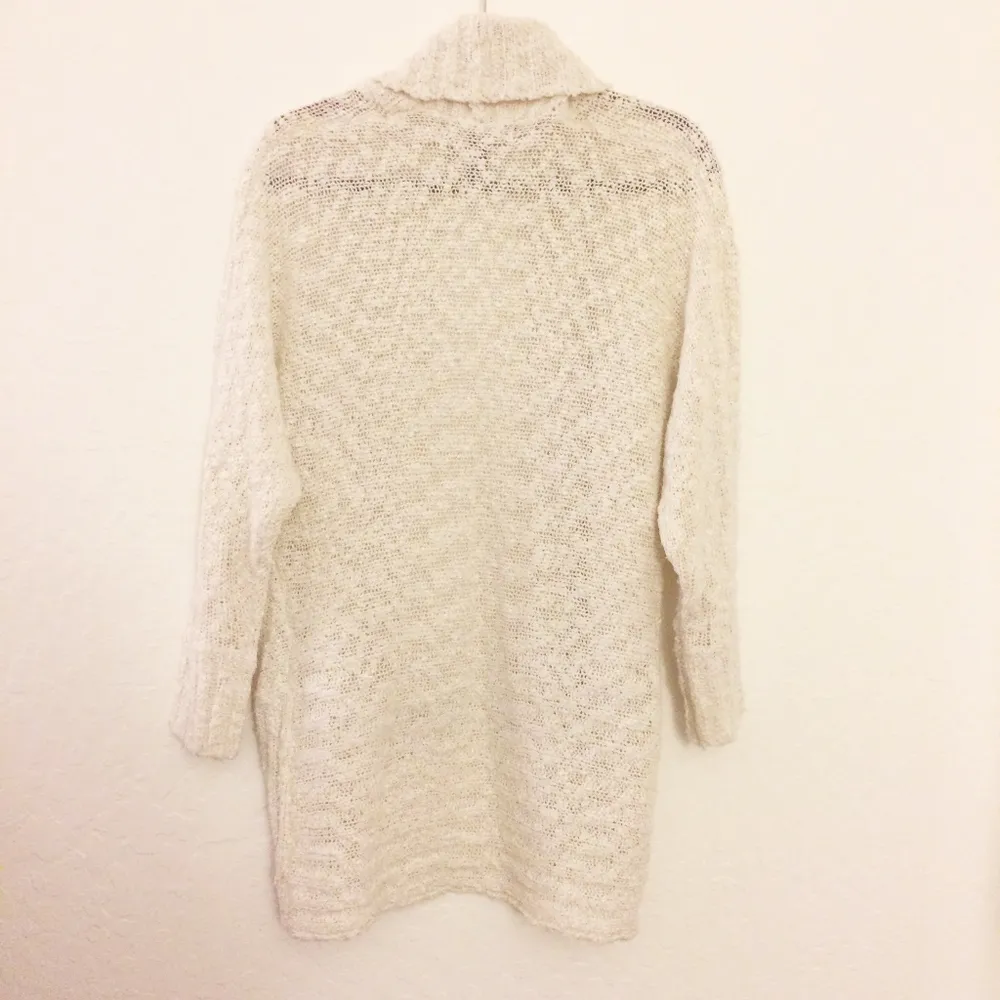 Forever 21 cream-colored slub knit open cardigan, women’s size small - Image 4