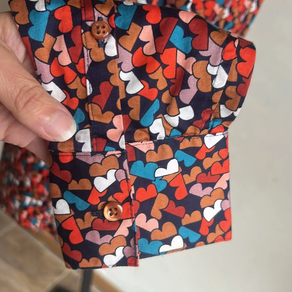 Brooks Brothers Tailored Fit Colorful B Logo Button Down Top Size 8 - Image 9