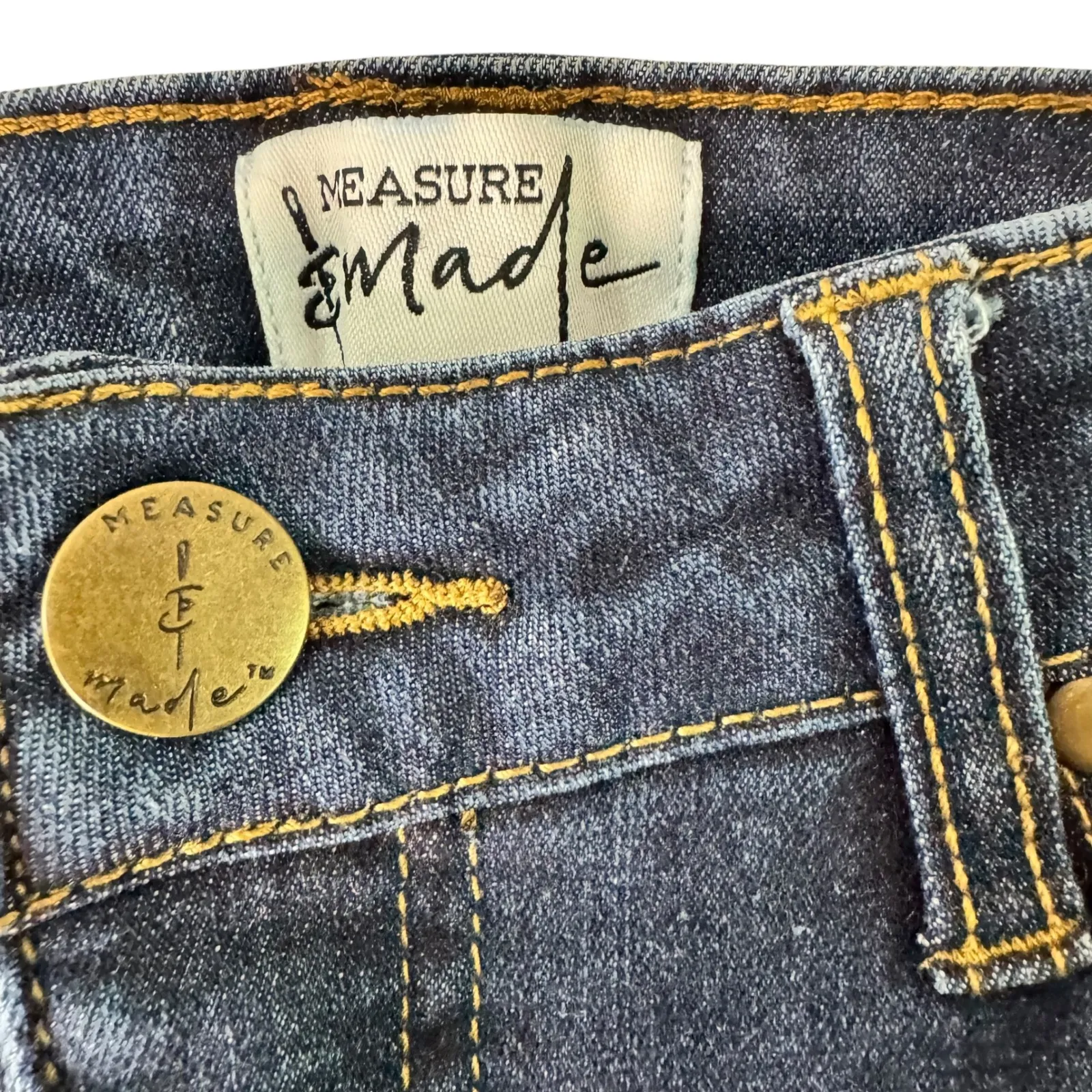 Measure & Made Dark Wash Denim Jeans Slim‎ Fit Stretch Womens Size 29 Blue - Image 8