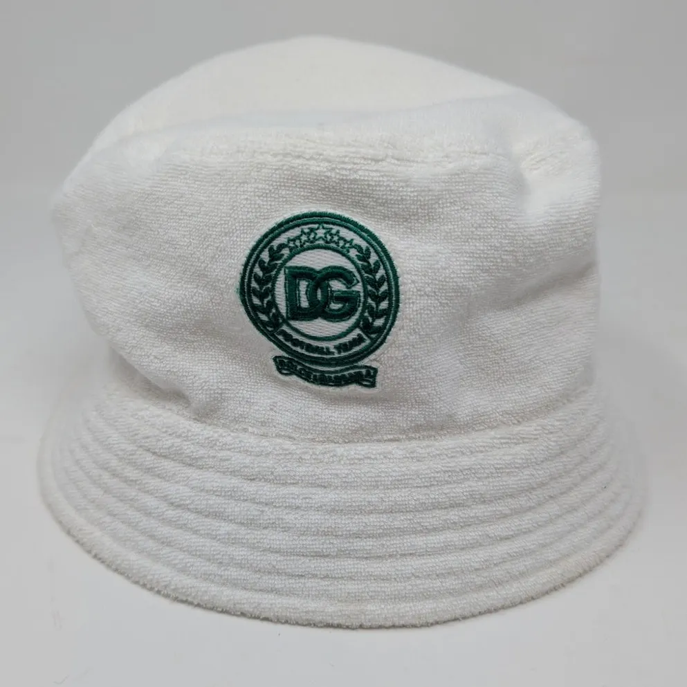 Dolce & Gabbana White Terry Cloth Bucket Hat Size 60 Made in Italy - Image 11