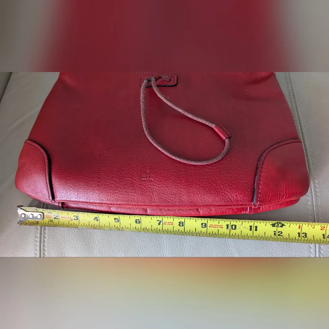 Gucci Red Leather Knot Handle Handbag - Image 14