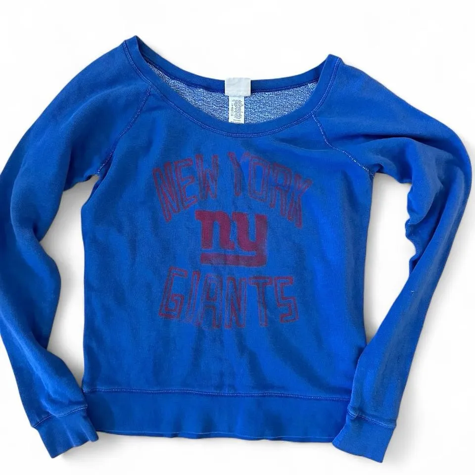 Junk Food New York Giants Sweatshirt Large Blue Vintage style NFL Pullover - Image 1