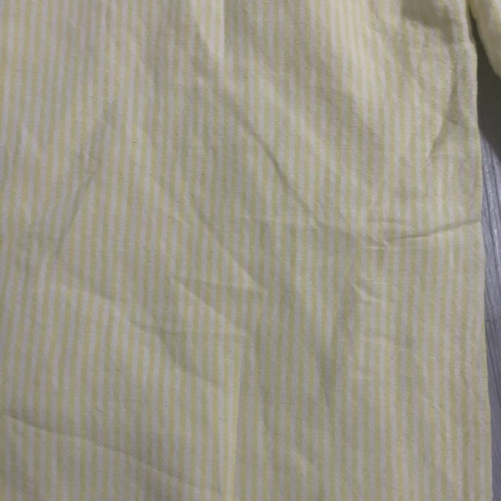 Loft. Size small wide leg linen yellow striped pants - Image 14