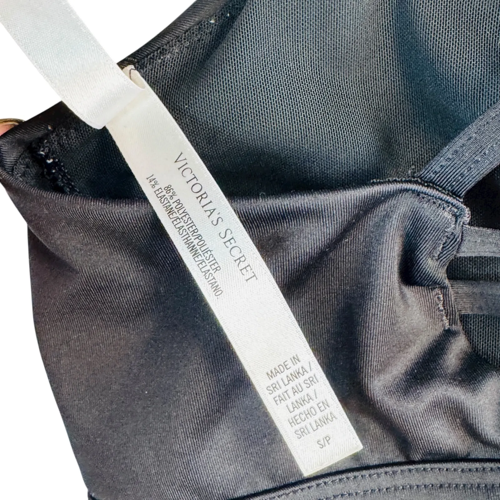 Victoria's Secret VSX Black Strappy Sports Bra Size S‎ Workout Gym Athleisure - Image 4