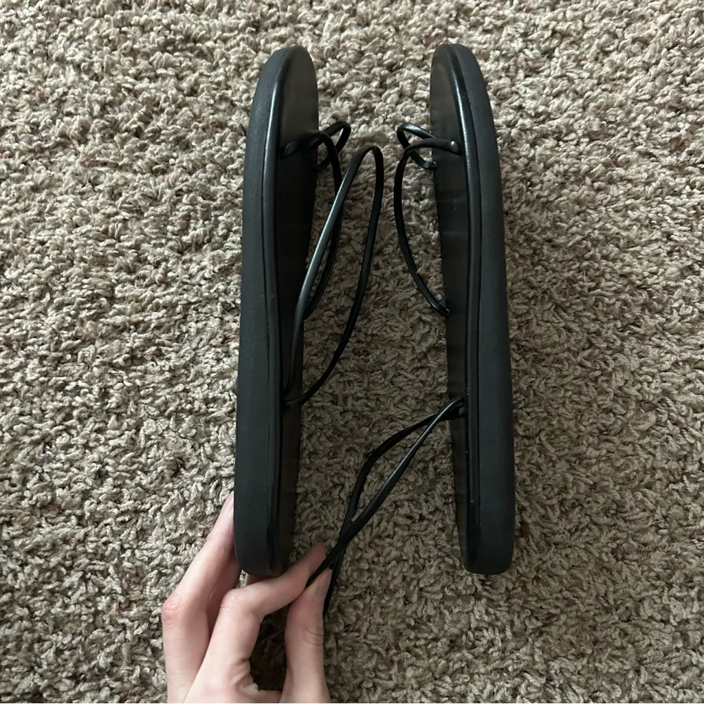 Ancient Greek Sandals Apli Eleftheria Strappy Leather Sandals Black Size 38 US 8 - Image 9