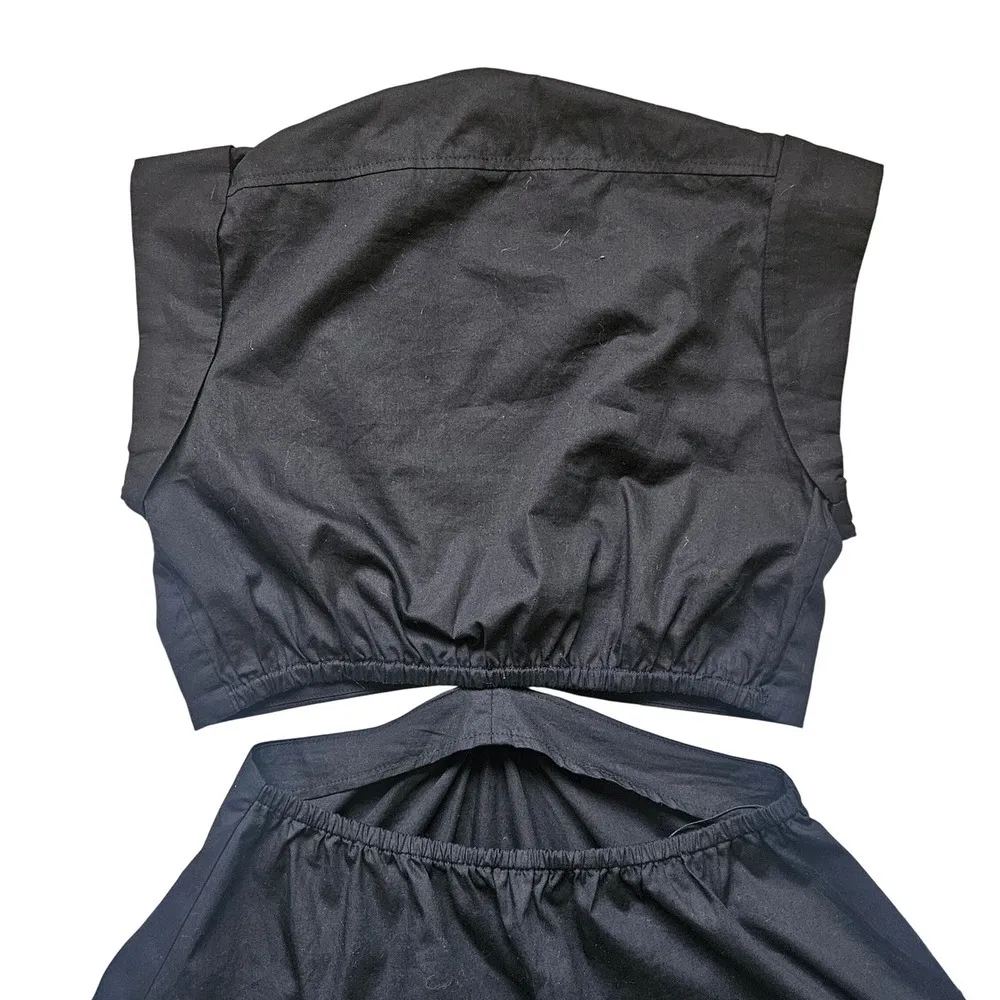 Steve Madden Amanda Black Cutout Twist Front Tiered Mini Dress S NEW - Image 8