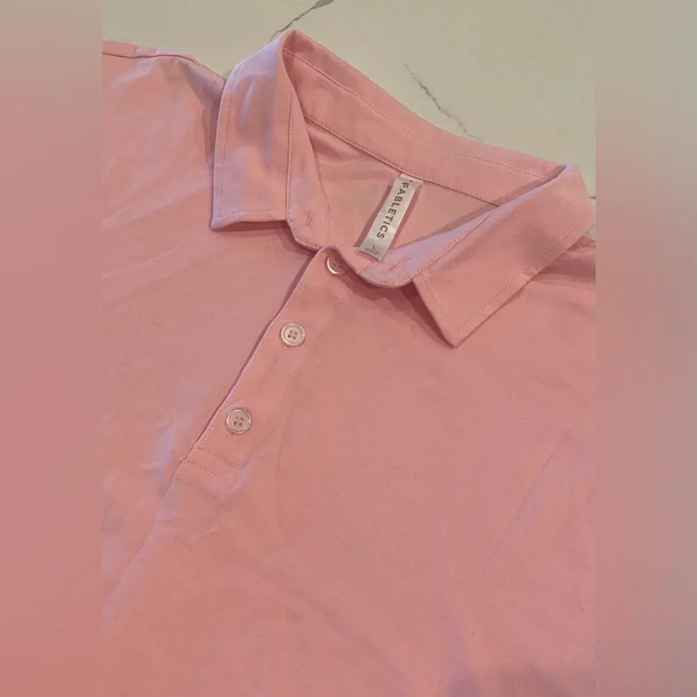 FABLETICS Boxy Short-Sleeve Polo Orchid Pink Large‎ NWOT - Image 9