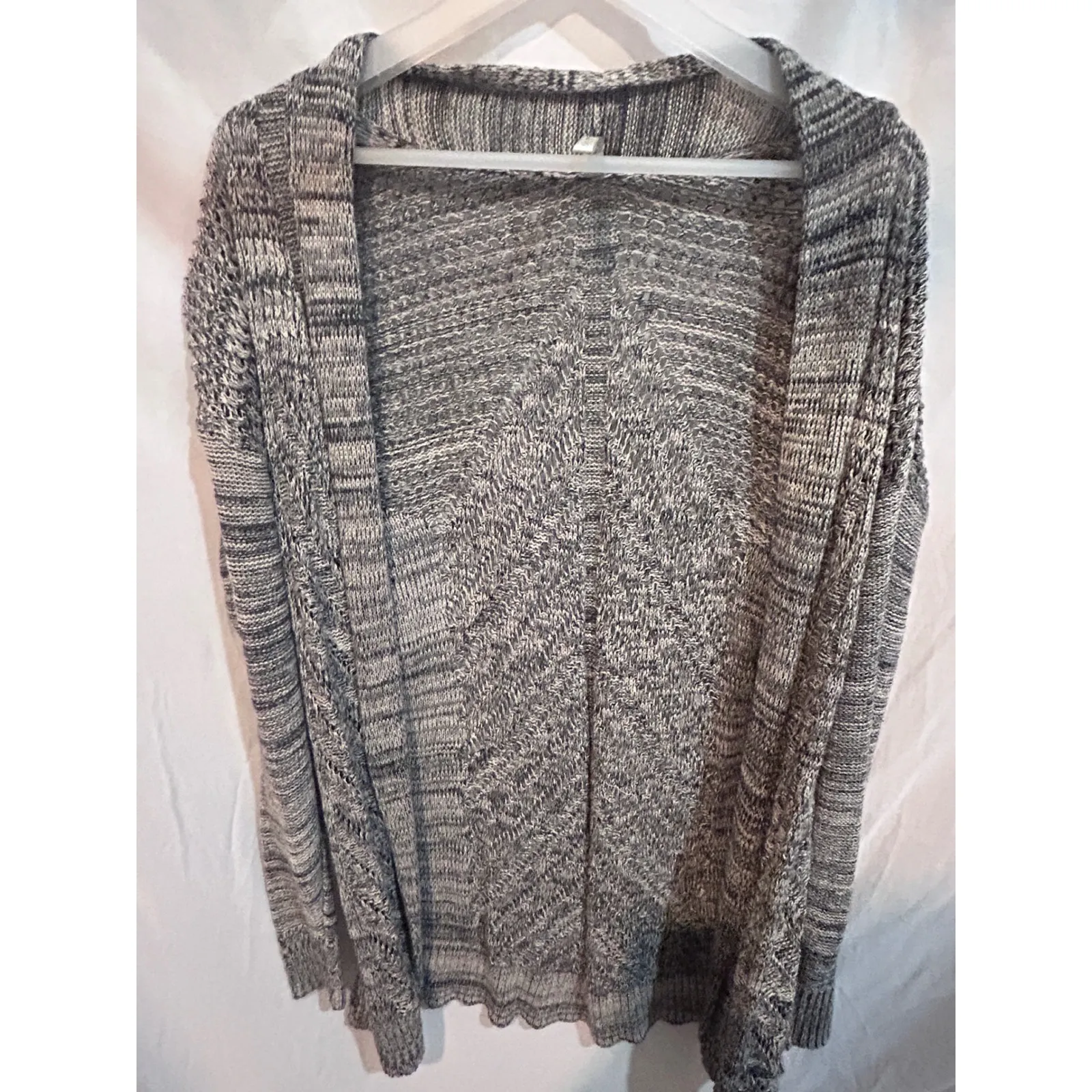 Lucca Studio Open Front Knit Cardigan Sweater Marled Gray Size M Size M - Image 6